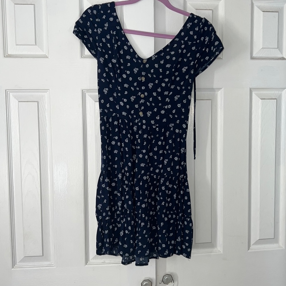blue floral hollister dress